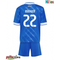Camiseta Real Madrid Antonio Rudiger #22 Tercera Equipación para niños 2025-26 manga corta (+ pantalones cortos)